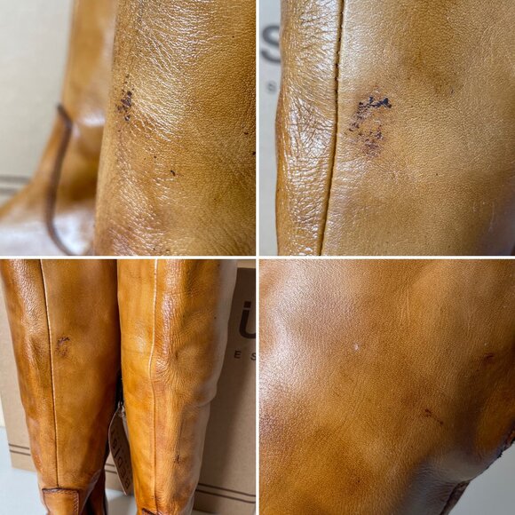 BED STU Tess Tan Distressed Leather Tall Riding Boots BEDSTU Size 8 - Picture 10 of 16